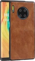 Voor Huawei Mate 30 Crazy Horse Getextureerd Kalfsleer PU + PC + TPU Case (Bruin)