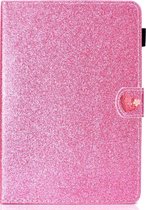 Voor 10 inch universele tablet pc glitter poeder liefde gesp horizontale flip lederen tas met houder en kaartsleuven (roze)