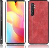 Voor Xiaomi Mi Note 10 Lite schokbestendig naaien Koe patroon Skin PC + PU + TPU Case (rood)