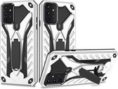 Voor Samsung Galaxy A72 5G schokbestendige TPU + pc-beschermhoes met houder (zilver)