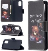 Voor Samsung Galaxy A02s (EU-versie) Gekleurd tekeningpatroon Horizontale flip lederen tas met houder & kaartsleuven en portemonnee (beer)