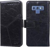Voor Samsung Galaxy Note9 Geometrische stiksels Horizontale flip TPU + PU lederen tas met houder & kaartsleuven en portemonnee (zwart)