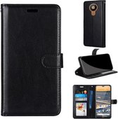 Voor Nokia 5.3 Pure Color Horizontale Flip PU lederen tas met houder & kaartsleuven & portemonnee & fotolijst (zwart)