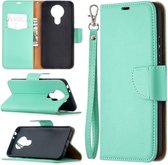 Voor Nokia 3.4 Litchi Texture Pure Color Horizontale Flip Leren Case met Houder & Kaartsleuven & Portemonnee & Lanyard (Groen)