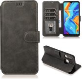 Voor Huawei P30 Lite Kalf Textuur Magnetische Gesp Horizontale Flip Leren Case met Houder & Kaartsleuven & Portemonnee & Fotolijst (Zwart)