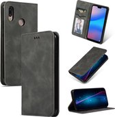 Retro Skin Feel Business Magnetische Horizontale Leren Flip Case voor Huawei P20 Lite (Donkergrijs)