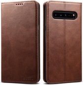 Suteni Calf Texture Horizontale Flip Leren Case met Houder & Kaartsleuven & Portemonnee voor Galaxy S10 5G (Bruin)