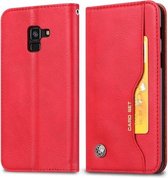 Kneed Skin Texture Horizontale Flip Leren Case voor Galaxy J8 2018, met Fotolijst & Houder & Kaartsleuven & Portemonnee (Rood)