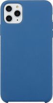 Voor iPhone 11 Pro Effen kleur Effen siliconen schokbestendig hoesje (zeeblauw)