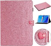 Voor Huawei MediaPad M6 8.4 Glitter Poeder Liefde Gesp Horizontale Flip Leren Case met Houder & Kaartsleuven (Roze)