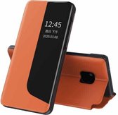 Voor Huawei Mate 20 Pro Zijscherm Schokbestendig Horizontaal Flip Leren Hoesje met Houder & Oproepbeantwoordfunctie & Slaap / Wakker worden (Oranje)