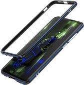 Voor Huawei P40 Aluminium schokbestendig beschermend bumperframe (zwart blauw)