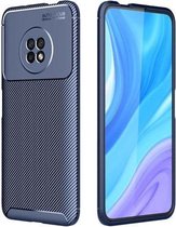 Voor OPPO Realme C17 koolstofvezel textuur schokbestendig TPU-hoesje (blauw)