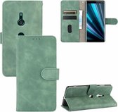 Voor Sony Xperia XZ3 Effen Kleur Huid Voel Magnetische Gesp Horizontale Flip Kalf Textuur PU Lederen Case met Houder & Kaartsleuven & Portemonnee (Groen)