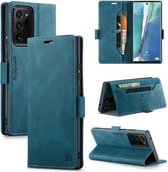 Voor Samsung Galaxy Note20 Ultra AutSpace A01 Retro Skin-feel Crazy Horse Texture Horizontale Flip lederen tas met houder & kaartsleuven & portemonnee & RFID (blauw)
