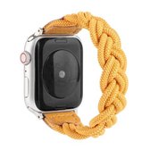 Elastische geweven horlogeband voor Apple Watch Series 6 & SE & 5 & 4 44 mm / 3 & 2 & 1 42 mm, lengte: 120 mm (geel)