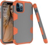 Voor iPhone 12 Pro Max contrastkleur siliconen + pc schokbestendig hoesje (grijs + oranje)