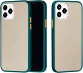 Voor iPhone 12/12 Pro Skin Hand Feeling Series Shockproof Frosted PC + TPU beschermhoes (donkergroen)