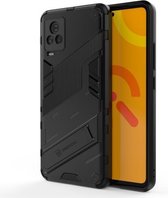 Punk Armor 2 in 1 PC + TPU schokbestendig hoesje met onzichtbare houder voor vivo iQOO 7 (zwart)