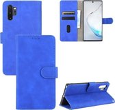Voor Samsung Galaxy Note10 Plus Effen Kleur Huidgevoel Magnetische Gesp Horizontale Flip Kalfsstructuur PU Lederen Case met Houder & Kaartsleuven & Portemonnee (Blauw)