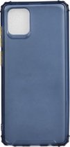 Voor Samsung Galaxy A91 Kleurknop Doorschijnend Frosted TPU Vierhoekig Airbag Schokbestendig Hoesje (Marineblauw)
