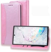 Voor Samsung Galaxy Note 10+ Business Stitching Horizontale Flip lederen hoes met dubbele vouw & beugel & kaartsleuven & fotolijst & portemonnee (Rose Gold)