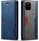 Voor iPhone 11 Pro Max LC.IMEEKE LC-001-serie PU + TPU kleuraanpassing Frosted horizontale flip lederen hoes met houder en kaartsleuf (blauw)