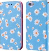 Voor iPhone 6 / 6s Glinsterende Daisy magnetische horizontale flip lederen tas met houder & kaartsleuven en fotolijst (blauw)