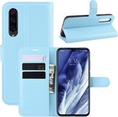 Voor Xiaomi 9 Pro Litchi Texture Horizontale lederen flip-hoes met portemonnee & houder & kaartsleuven (blauw)