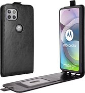 Voor Motorola Moto G 5G R64 Textuur Enkele Verticale Flip Lederen Beschermhoes met Kaartsleuven & Fotolijst (Zwart)