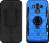 Voor Huawei Mate 10 Pro 3 In 1 Cube PC + TPU beschermhoes met 360 graden draaien zwarte ringhouder (blauw)