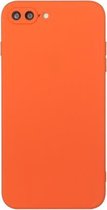 Rechte rand effen kleur TPU schokbestendig hoesje voor iPhone 7 Plus / 8 Plus (oranje)