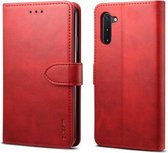 Voor Galaxy Note 10+ GUSSIM Zakelijke stijl horizontale flip lederen tas met houder & kaartsleuven en portemonnee (rood)