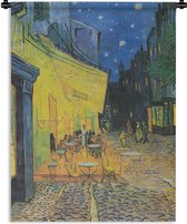 Wandkleed Vincent van Gogh 2 - Caféterras bij nacht - Schilderij van Vincent van Gogh Wandkleed katoen 60x80 cm - Wandtapijt met foto