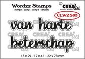 Crealies Wordzz stamps Van Harte beterschap