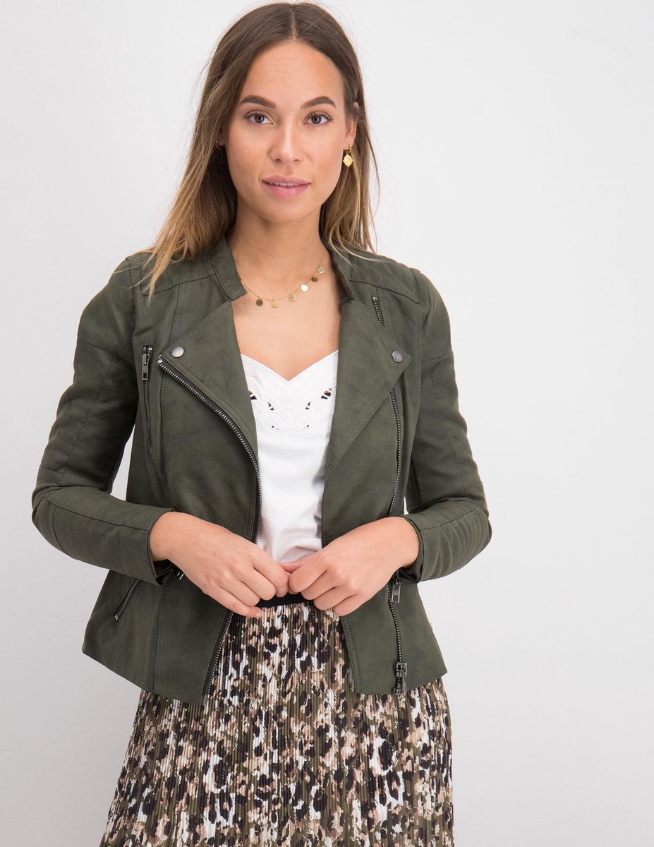 ONLY Damen onlAVA Faux Leather Biker OTW NOOS Jacke, Rosa (Ash Rose), 38 günstig online kaufen