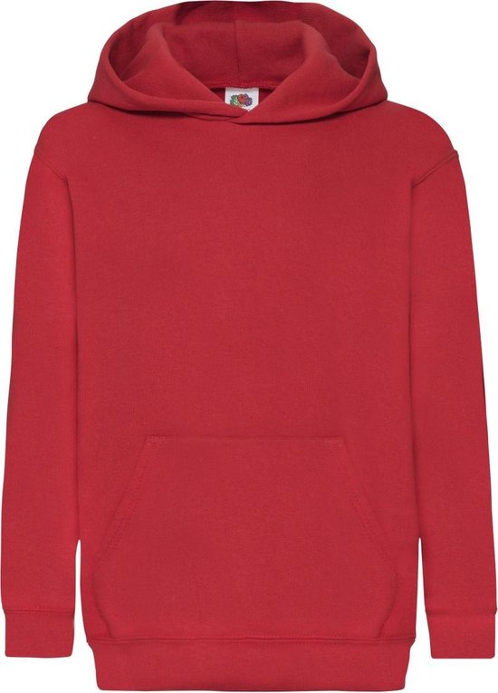 Fruit Of The Loom Kinder Unisex Sweatshirt Met Capuchon / Hoodie (Rood)