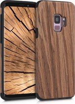 kwmobile hoesje compatibel met Samsung Galaxy S9 - Back cover voor smartphone - Telefoonhoesje van hout in bruin - Houtnerven design