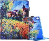 Voor iPad Pro 10,5 inch Painted Village Pattern Horizontale Flip Leather Case met 3 versnellingshouders en kaartsleuven