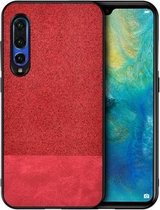 Schokbestendige splicing PU + stoffen beschermhoes voor Huawei P30 (rood)