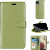 Voor Samsung Galaxy A12 / M12 Pure Color Horizontale Flip PU lederen tas met houder & kaartsleuven & portemonnee & fotolijst (groen)