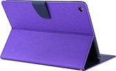 GOOSPERY FANCY DAGBOEK voor iPad Air 2 Cross Texture Leather Case met Card Slot & Holder & Wallet (Purple)