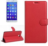 Voor Galaxy J7 Prime Litchi Texture Horizontale Flip PU lederen tas met houder & kaartsleuven & portemonnee (rood)