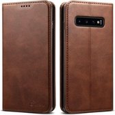 Suteni Calf Texture Horizontale Flip Leren Case voor Galaxy S10, met houder & kaartsleuven & portemonnee (koffie)