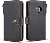 Koeienhuid textuur horizontale flip lederen case voor Galaxy S9 Plus, met houder & kaartsleuven & portemonnee & draagdoek (zwart)