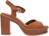 Tamaris Sandalen met hak cognac - Maat 36