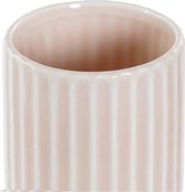 Beker/tandenborstelhouder roze keramiek 12 cm - Badkamer accessoires
