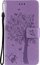 Samsung Galaxy S21 Plus Hoesje - Mobigear - Tree Serie - Kunstlederen Bookcase - Paars - Hoesje Geschikt Voor Samsung Galaxy S21 Plus