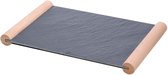 Dinnerborden in LEISTEEN met Houten Handvaten - 32,5x20xh2,8cm - (set van 12)