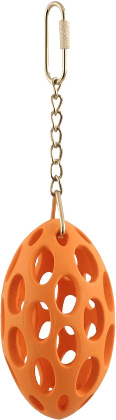JW Nutcase voor vogels - Vogelspeelgoed - Vogelkooi accessoire - Oranje - Rubber - Jw